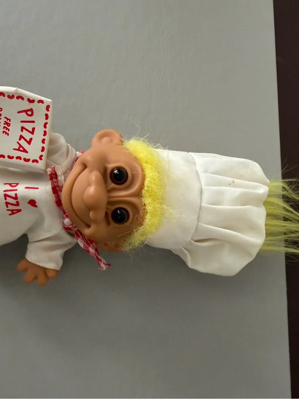 Vintage RUSS troll doll: pizza chef